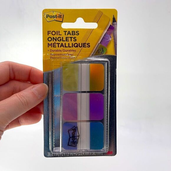 NWT Post-It Foil Tabs, Iridescent Colors, 36 Tabs/Pack - Picture 9 of 9